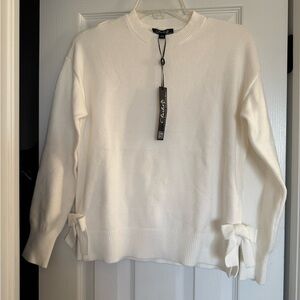CHARLIE B Cream Crew Neck Sweater With delicate bows